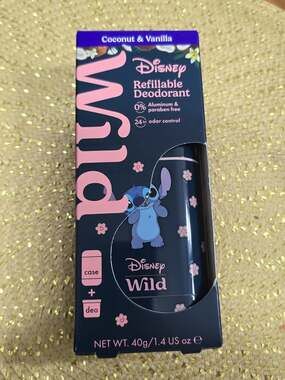 Wild Disney Stitch Coconut Vanilla Refillable Deodorant 1.4 OZ Case + Deodorant